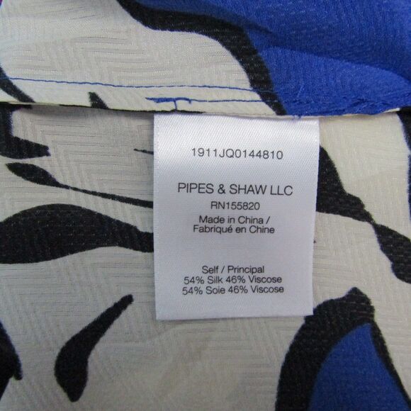 Veronica Beard Milan Top 8 Blue Floral Silk Blend Business Casual Romantic Work - Picture 12 of 12